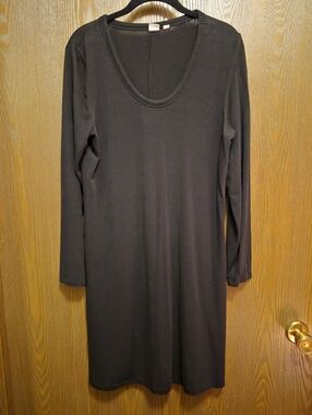 Classic GAP Lightweight Black Knit Long Sleeve Scoop Neck Women's Dress M